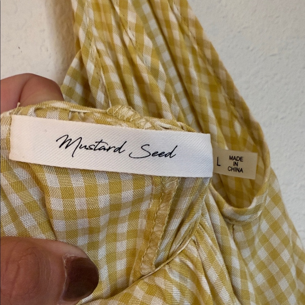Mustard Seed Yellow Checkered Maxi Dress - Picture 2 of 6